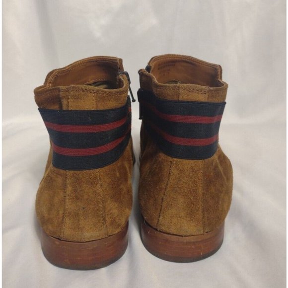Aldo Men\'s Tan Suede Chukka Boots with Navy & Red Stripe Detail main image 9